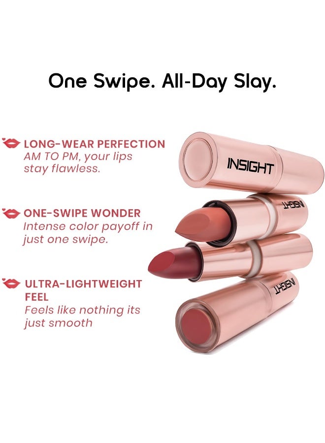 INSIGHT Hydra Fix Lipstick - Muted Dahlia| Semi Matte Finish | One Swipe Intense Pigmentation | Long Lasting | Lightweight | Hydrating Non Drying Formula - 4.2g - Image 4